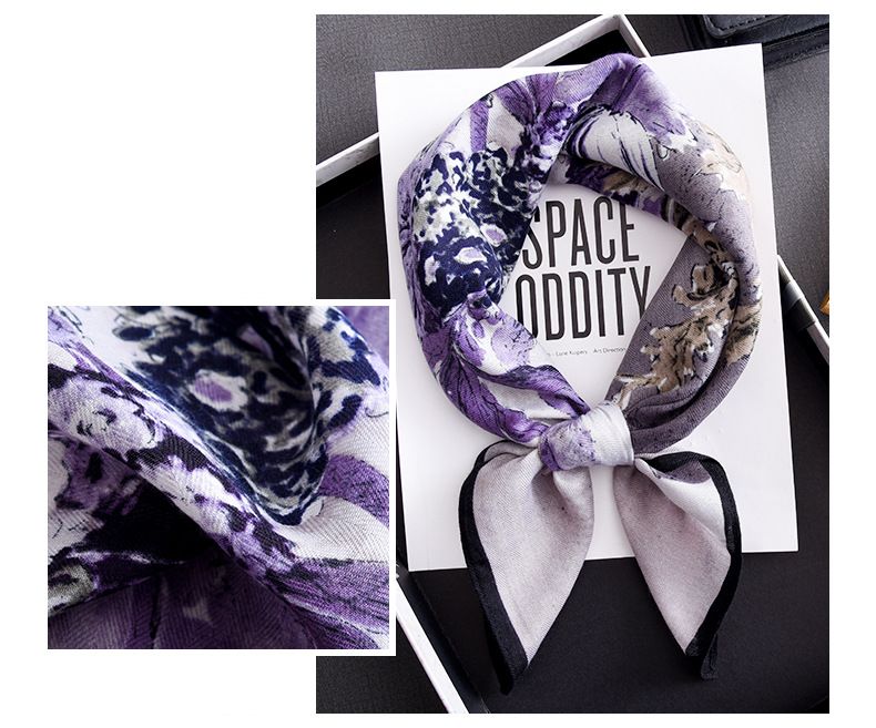 Sciarpe quadrate in seta stile letterario francese con simulazione del paesaggio etnica da donna_voghion.com