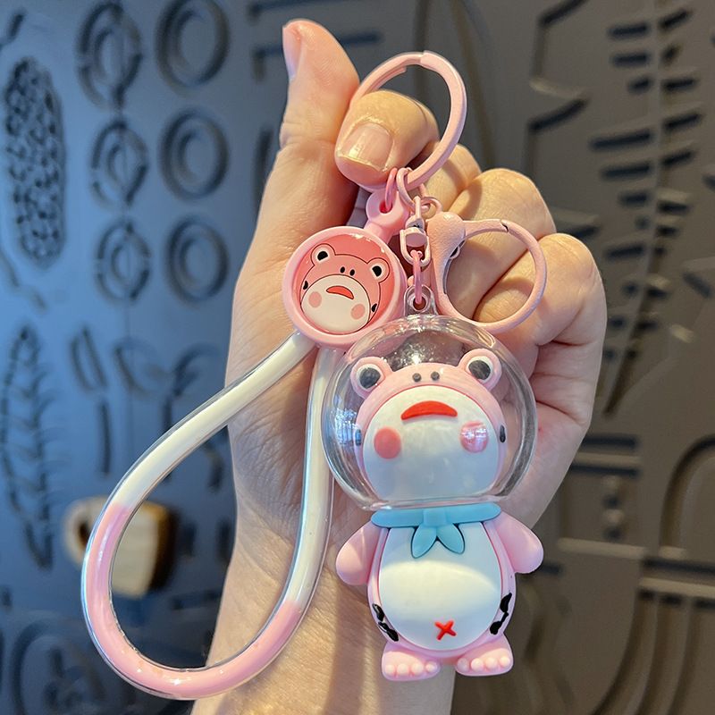 Kreative haube cartoon nette witwe frosch schlüsselbund auto puppe schul zubehör kleine geschenk anhänger_voghion.com