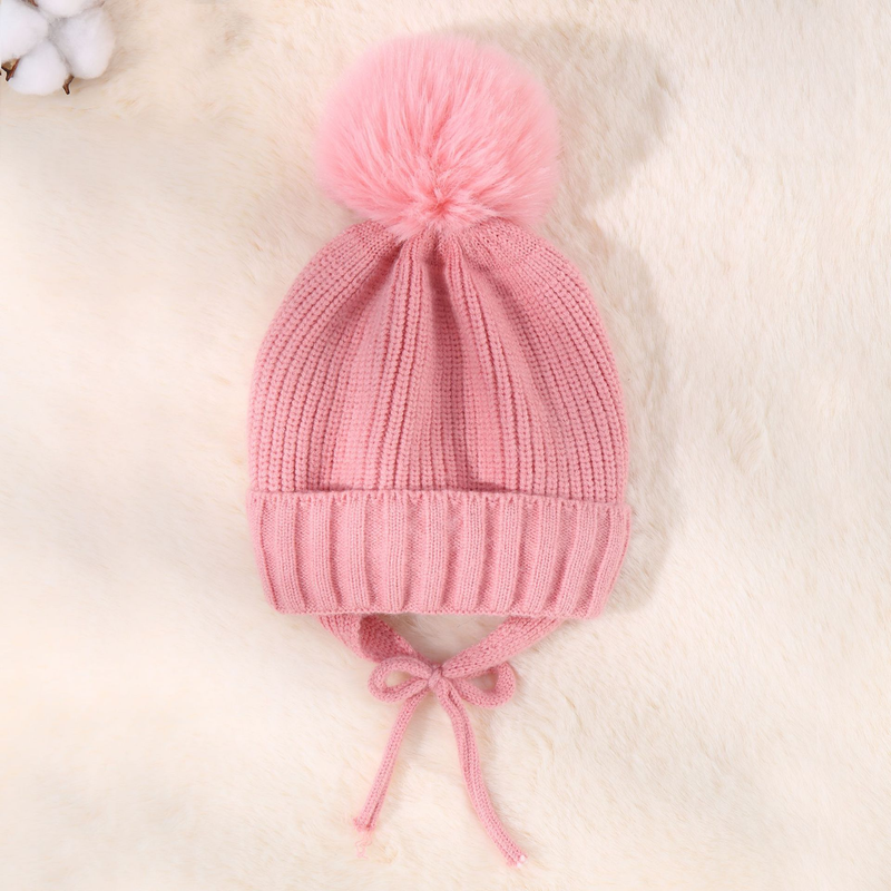 Vêtements pour bébé, protection auditive tressée et bonnet chaud en polaire pour bébé_voghion.com
