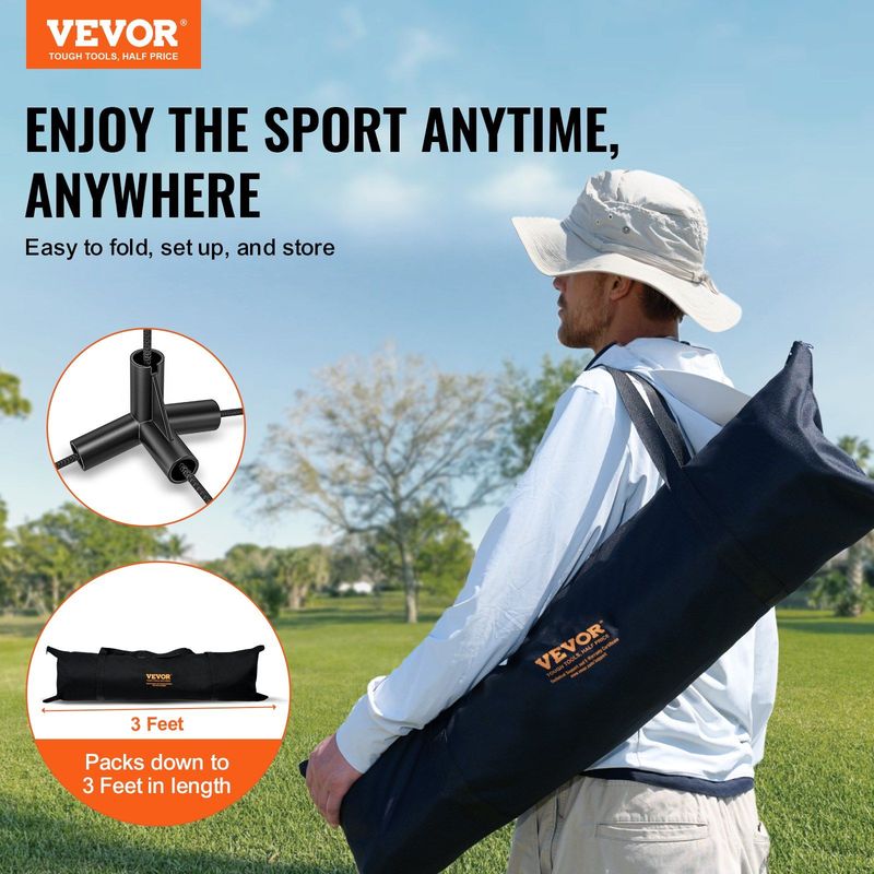 VEVOR Badminton Net, Height Adjustable Volleyball Net, 20ft Wide Foldable Pickleball Net, Portable Tennis Net Set With Poles, Stand, Bag, Rackets, Nylon Shuttlecocks, Kid Backyard Indoor Outdoor Use_voghion.com