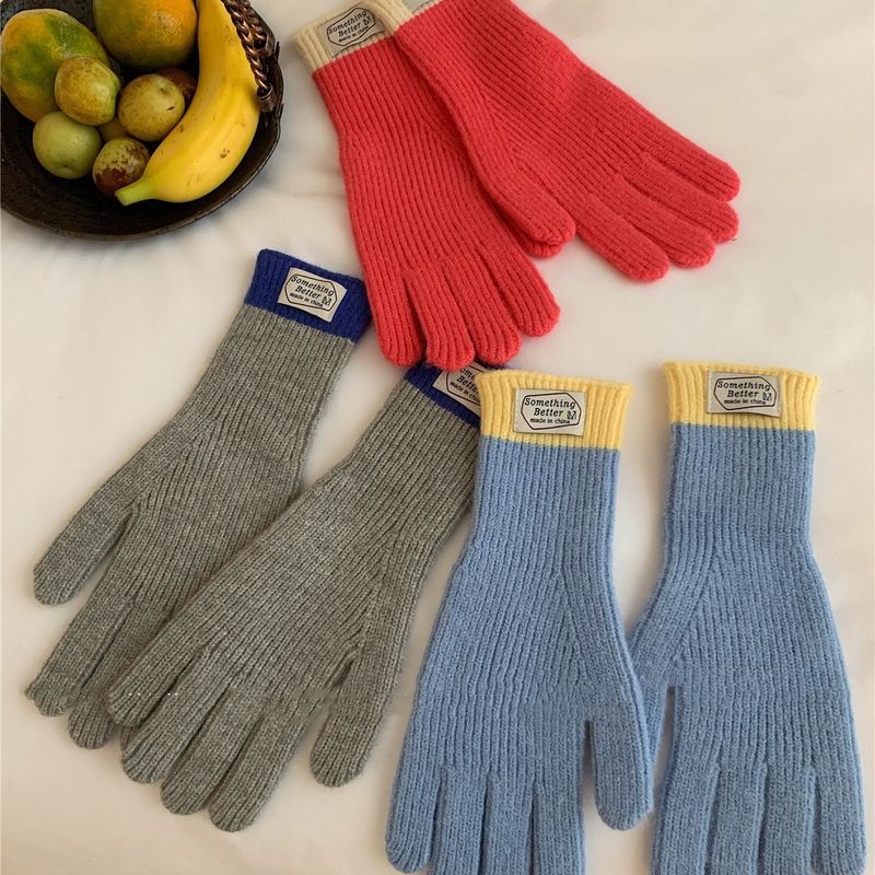 2023 neue koreanische Art gestrickte fingerlose Winterhandschuhe für Frauen Warm Radfahren Kälteschutz Lange Touchscreen Handyhandschuhe_voghion.com