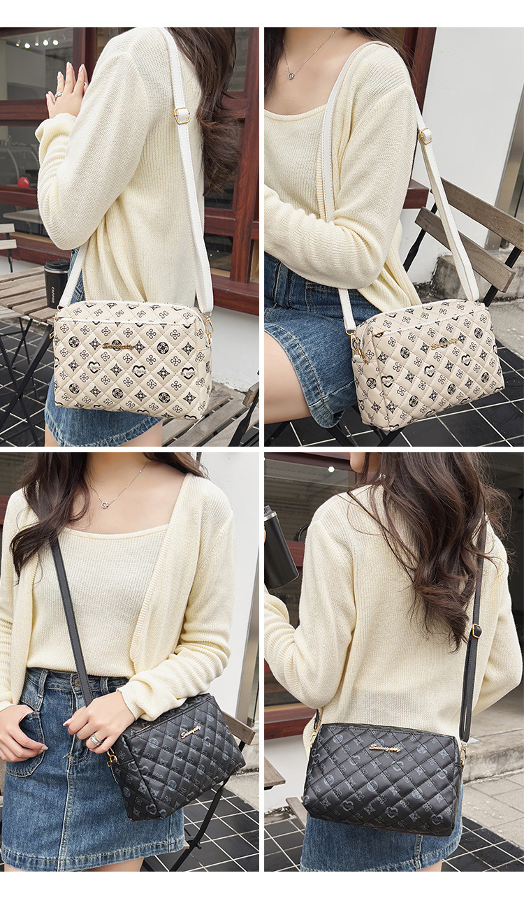 Three Layer Zippehot Selling Zippered Camera Bag in Large Capacity and Convenient Makeup Bag Fashionable Storage Bag Embroidered Shoulder Bag_voghion.com