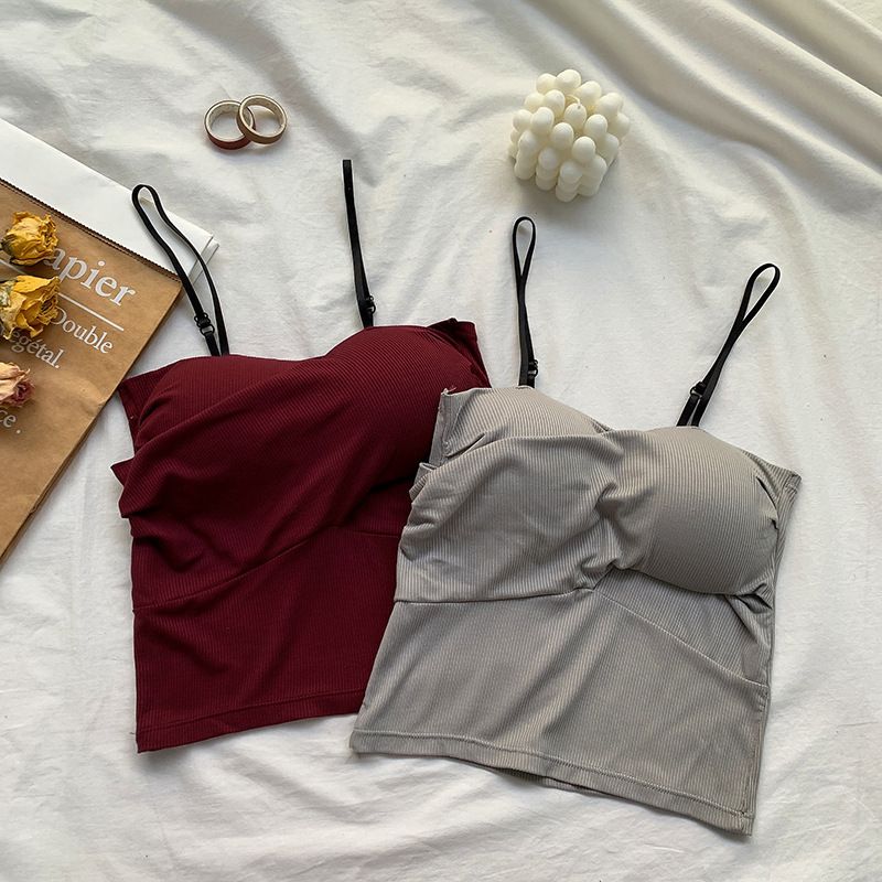 Internet celebrity thread cotton beautiful back, chest wrapping, strapless girl, student bra base, sports suspender,_voghion.com