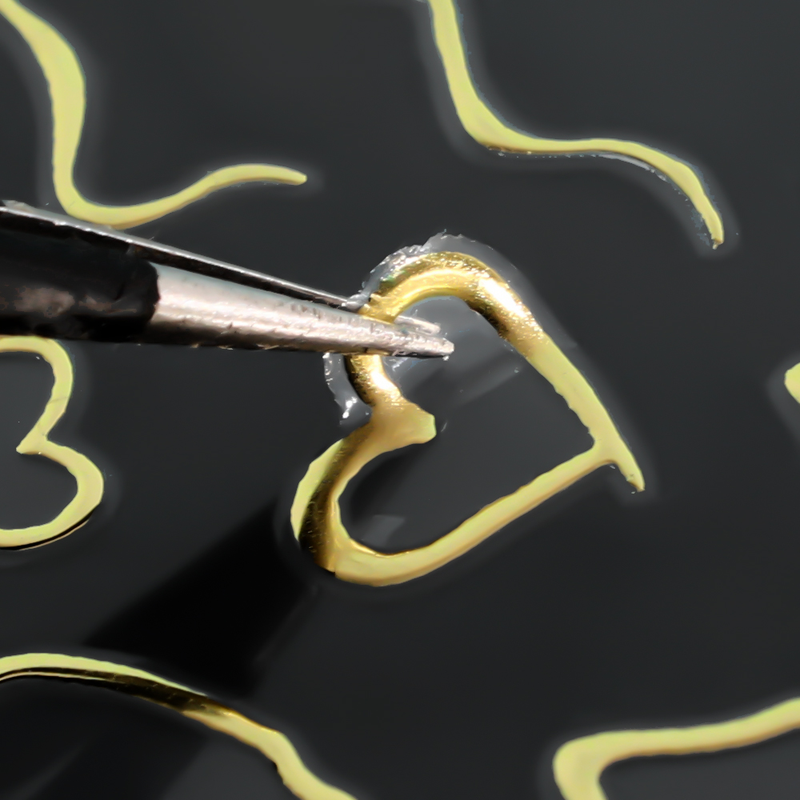 Herz 3D Liebe Linien Nagel Aufkleber Rose Gold Silber Metall Streifen Buchstaben Abziehbilder Kurve Gel Nägel Kunst Sliders P s_voghion.com