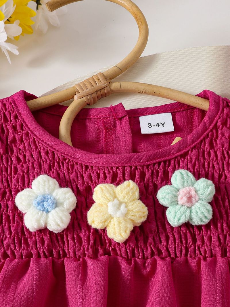 Adorable Floral Print Baby Girl Outfit - Short Sleeve Top & Bow Shorts Set For Summer_voghion.com