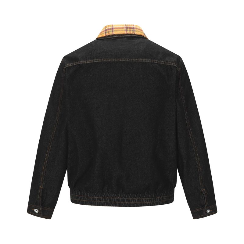 Giacca in denim lavato patchwork ricamato stile americano Eon Modish 25_voghion.com