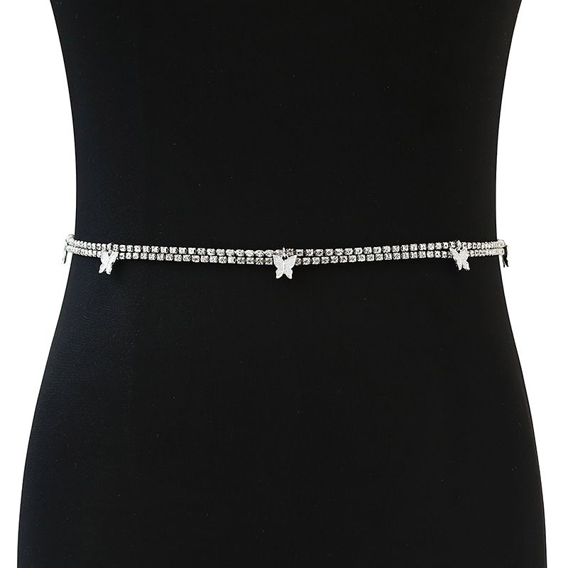 Mode Kunstmatige Strass Lichaamssieraden Vlinder Vrouwen Ketting Riem Schattige Vlinder Navelketting Bikini Taille Ketting_voghion.com