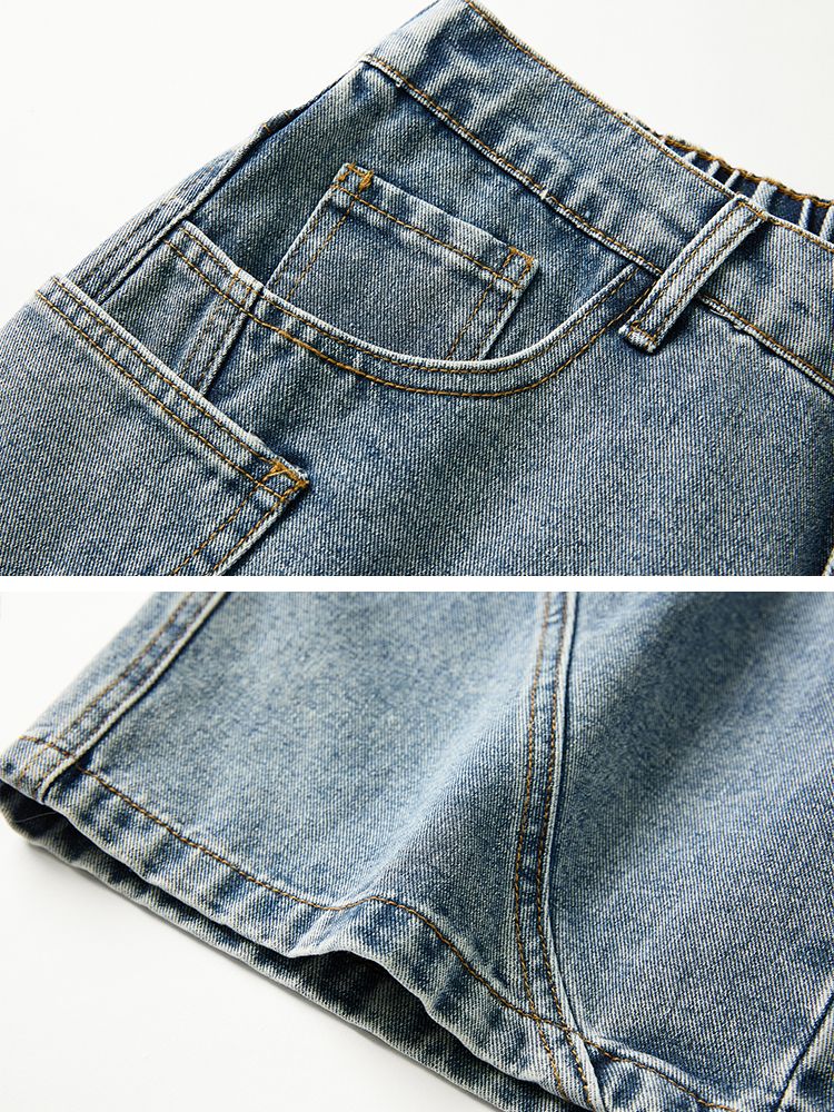 Pantaloncini cargo estivi in denim da uomo 2025, taglie forti, 8XL, 7XL, 6XL, jeans larghi e dritti, con elastico in vita_voghion.com