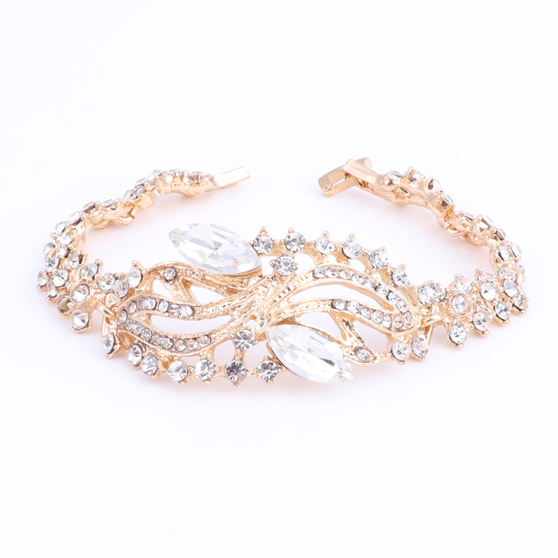 Fashion Rhinestone Crystal Choker Necklace For Woman Statement Necklaces Earring Bracelet Ring Boho Jewelry Sets_voghion.com