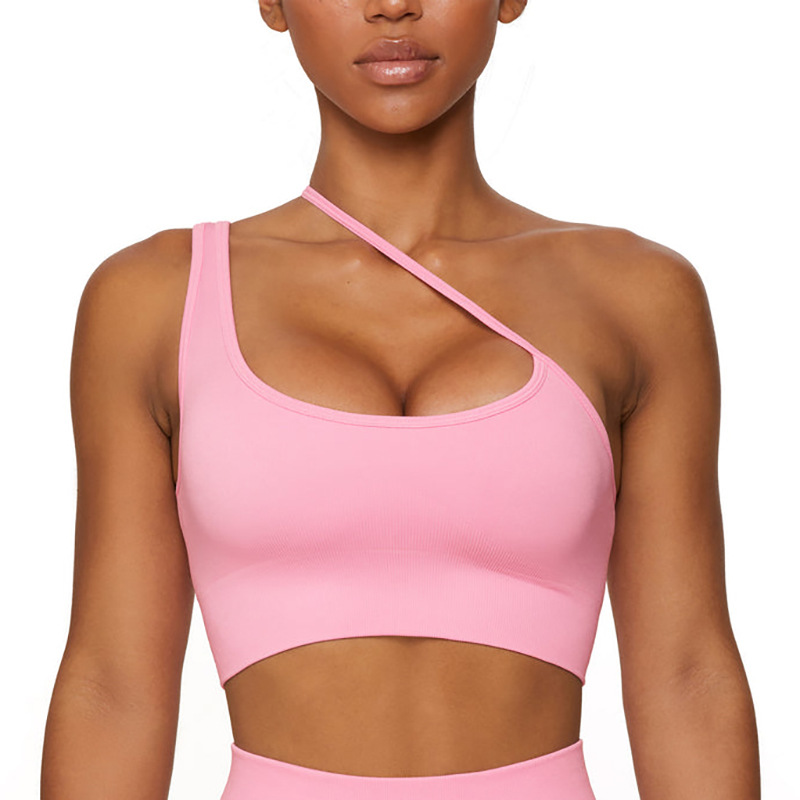 LazyZoom Seamless Solid Color Knitted High Elastic Bra Underwear Pants Running Sports Fitness Yoga Suit Set_voghion.com