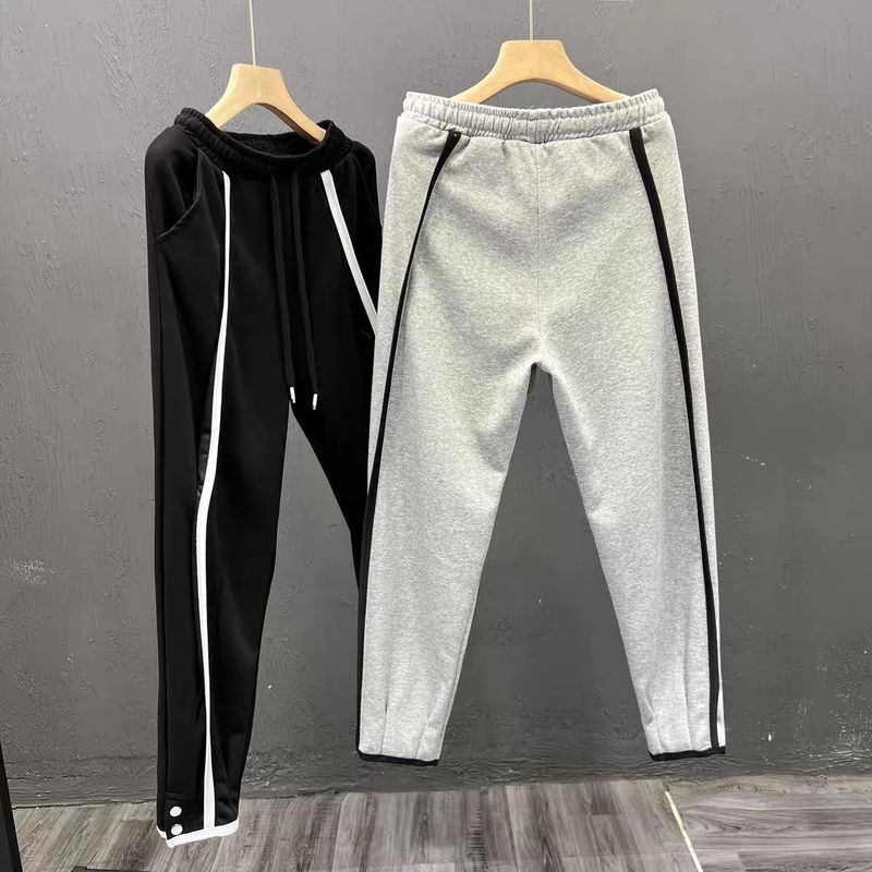 Herren-Jogginghose im Loose Fit – High Street Style, bequem & trendig (Schwarz/Grau, 2XL-3XL, Neun-Punkt-Design)_voghion.com