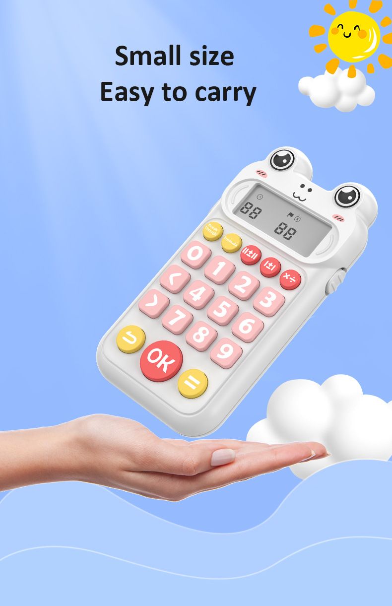 Mini hesap makinesi taşınabilir öğrenci sevimli ilkokul sözlü aritmetik uygulama hazine matematik aritmetik öğrenme makinesi_voghion.com