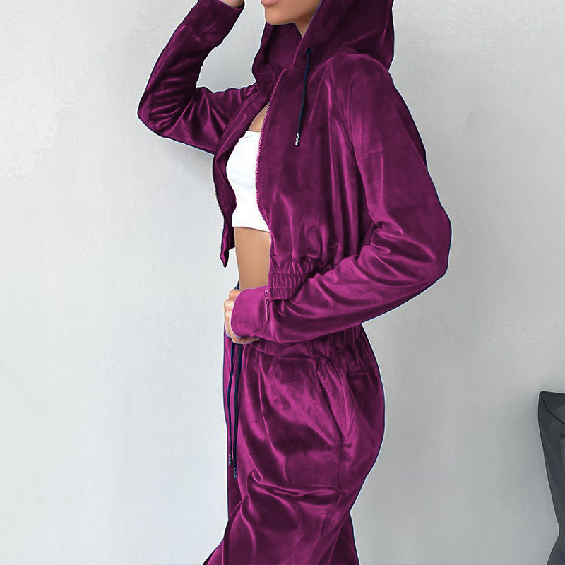 Pantaloni casual da donna con temperamento di colore puro a maniche lunghe_voghion.com