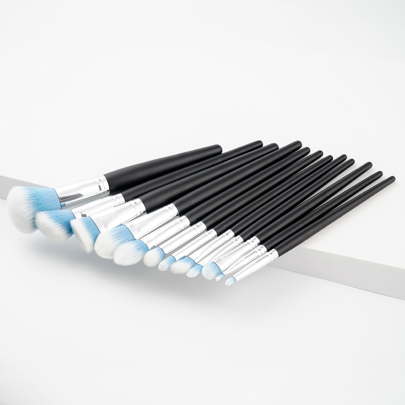 12 pennelli per trucco set strumenti di bellezza pennello per cipria in polvere blu e bianco picco bianco pennello per fondotinta commercio estero transfrontaliero GUJHUI_voghion.com