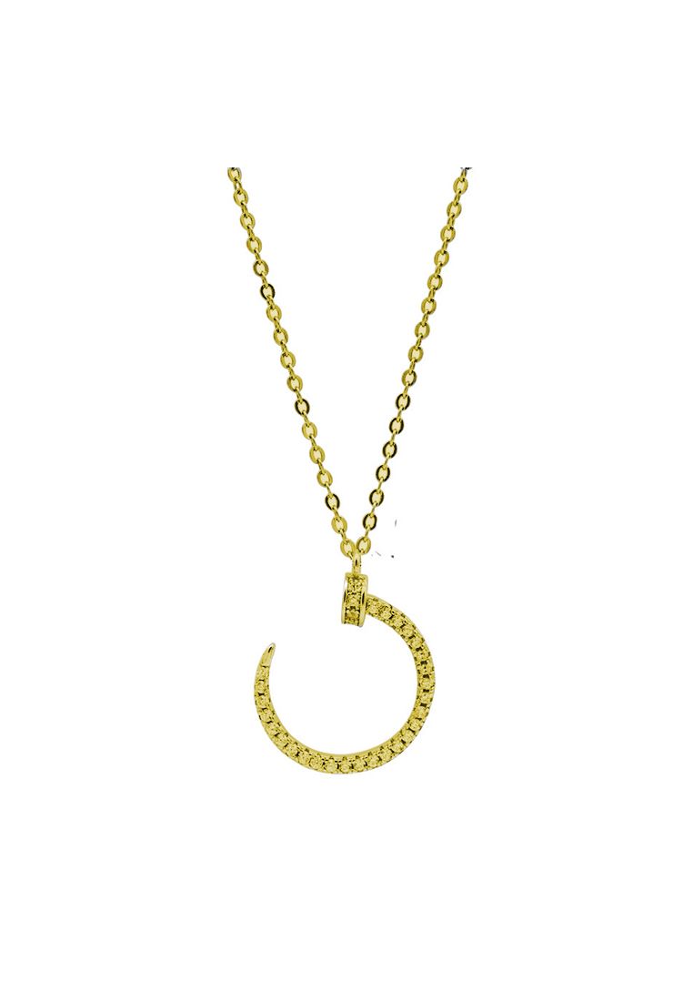 LDR1243 S925 Silver Hook Shape Necklace_voghion.com