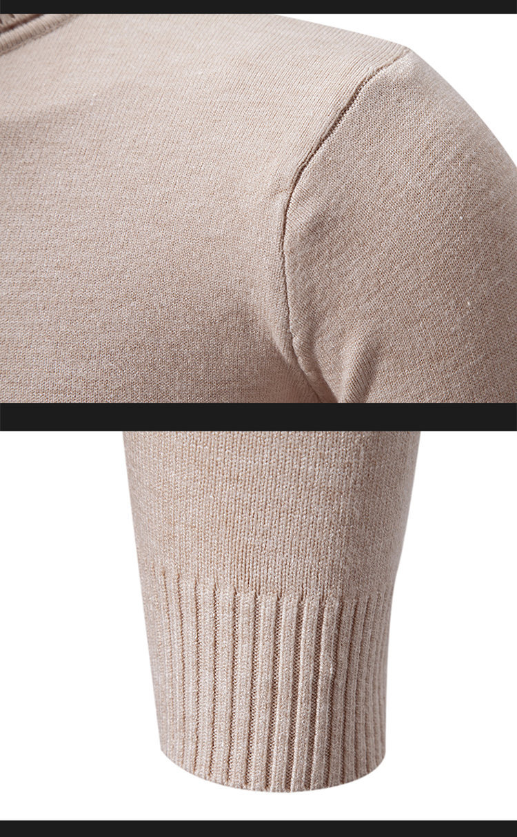 Außenhandel 2023 Herbst und Winter neue Herren einfacher einfarbiger Pullover Mode Herren lässiger Rollkragenpullover mit Bodenbildung_voghion.com