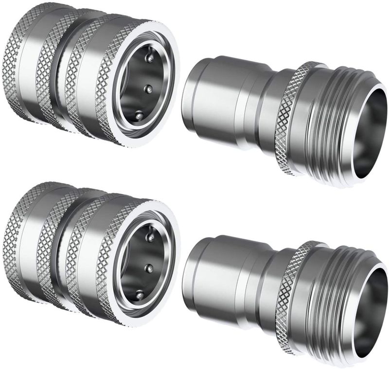 Stainless Steel 3/4 Inch Garden Hose Quick Connect Set | 2x2 Set_voghion.com