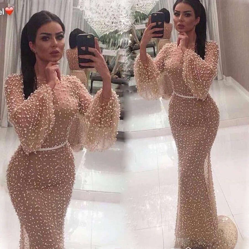 Outono oriente médio roupas femininas net colar redondo mangas bolha vestido apertado ajuste bunda estilo saia_voghion.com