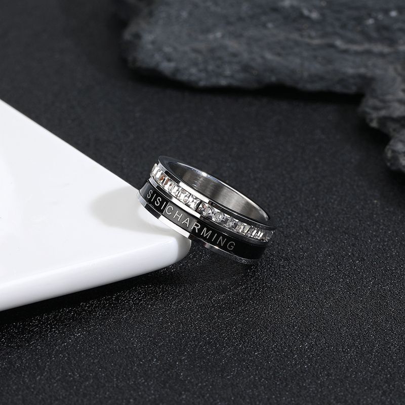 Stärenhimmel Ring verschwënnt net Fraen Ins Koppel Ring voller Diamant Zirkon Titan Stol Ring High End Liicht Luxus Ring_voghion.com