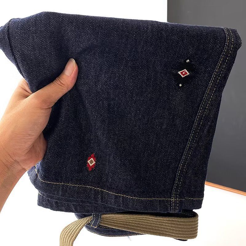 Summer New Trendy Belt Labeling Fashionable Boys' Shorts Simple, Casual, Versatile, Micro Elastic Half Cut Cowboy Mid_voghion.com