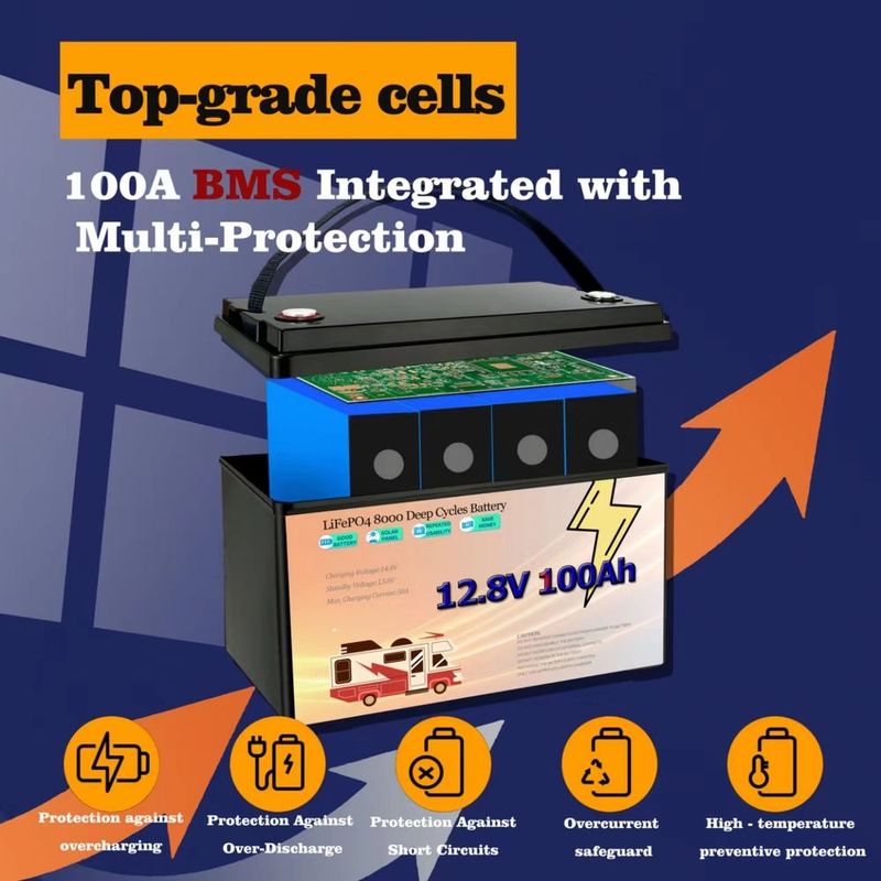 In Stock 12V 100AH Lithium Battery 12V100AH RV Lithium Battery Outdoor Lithium Battery LiFePO4 Energy Storage Battery_voghion.com