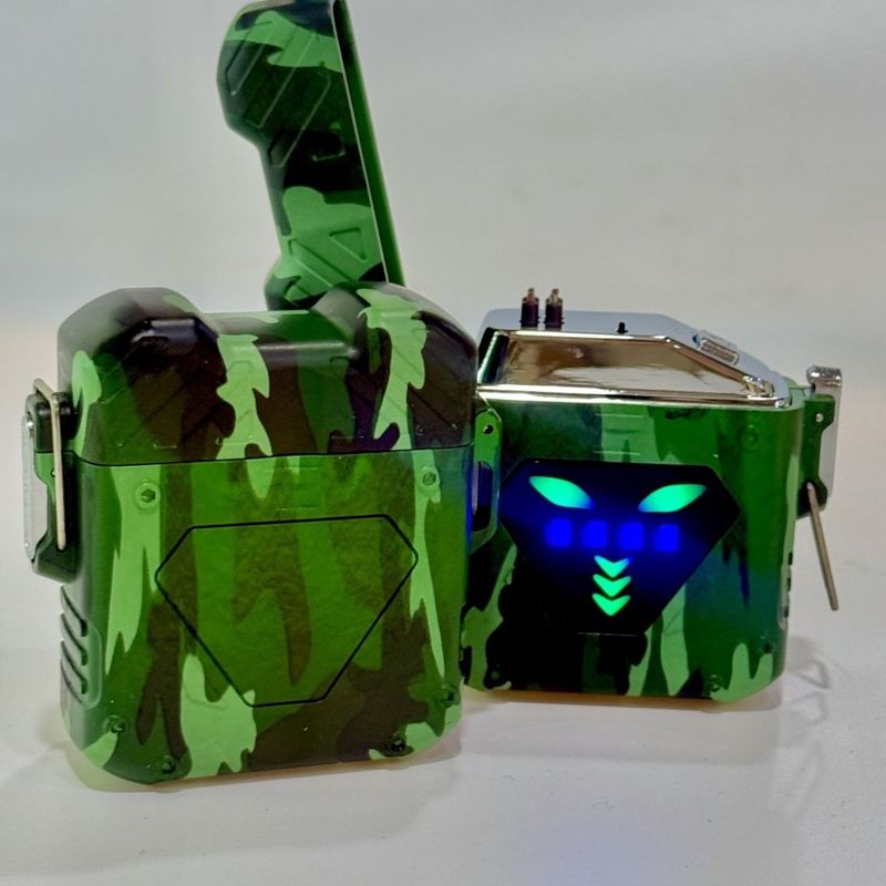 Mecha Power Bank With Dual Arc Windproof Lighter | Creative Multifunctional Charger Gift_voghion.com