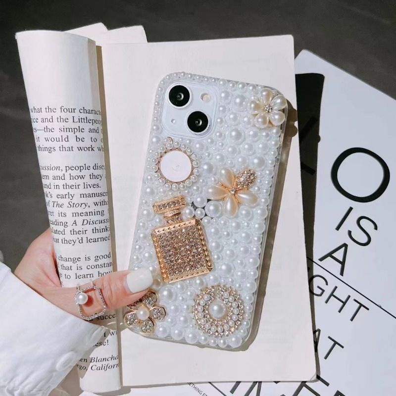 Diamond for Samsung S24, S21, S20, FE, S22, 23Ultra, Note20, Fashion, Bling, Rhinestone, Pearl, Perfume Bottle, Case_voghion.com