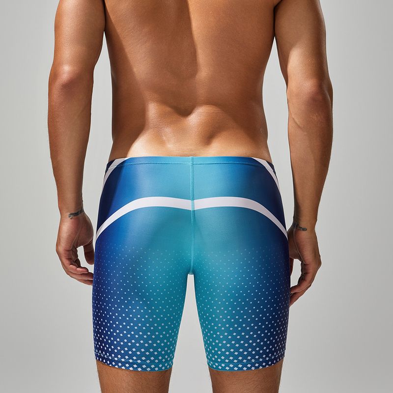 New Swimming Trunks Men's Low Waist Long Boxer Swimming Trunks Comfortable Hot Spring Pants Men's Swimsuit Wholesale_voghion.com