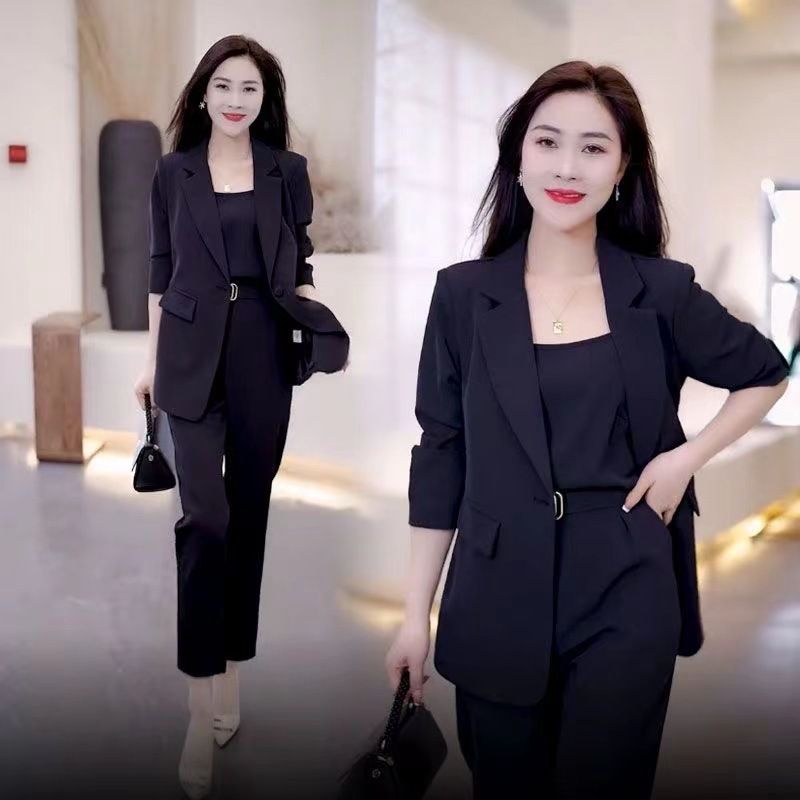 Blazer élégant et décontracté pour femme, ensemble trois pièces, printemps 2025, nouveau costume professionnel élégant et jeune_voghion.com