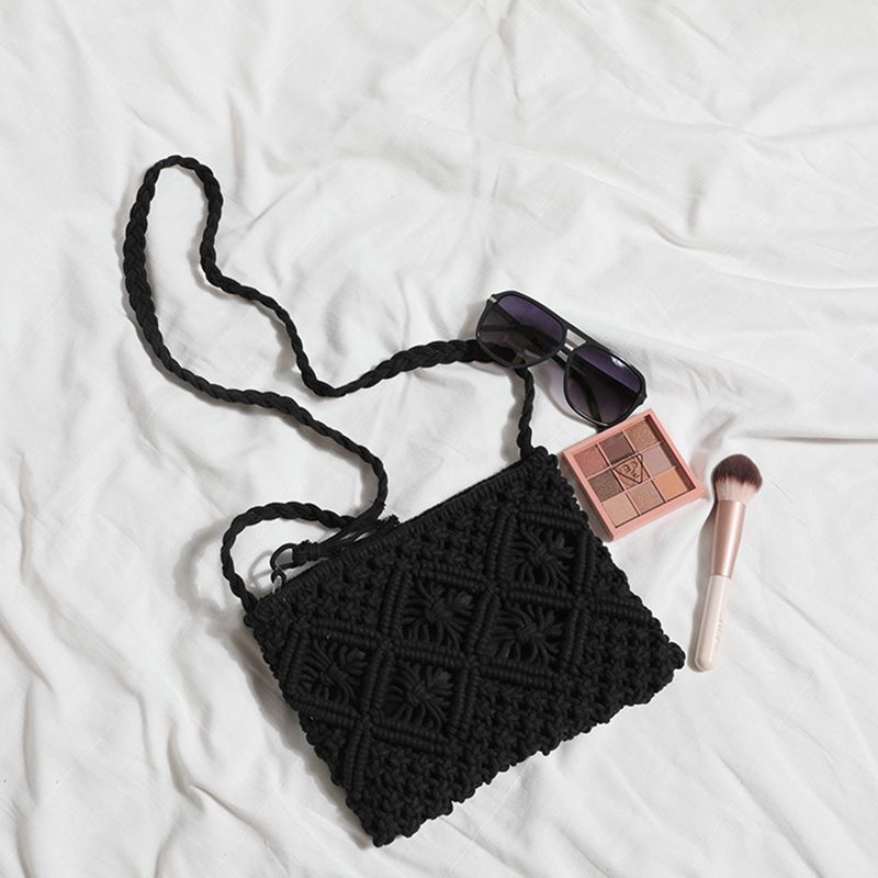 Borsa a tracolla da spiaggia in paglia estiva da donna, con motivo traforato, alla moda, con nappa, stile designer, da viaggio, bolsa feminina_voghion.com