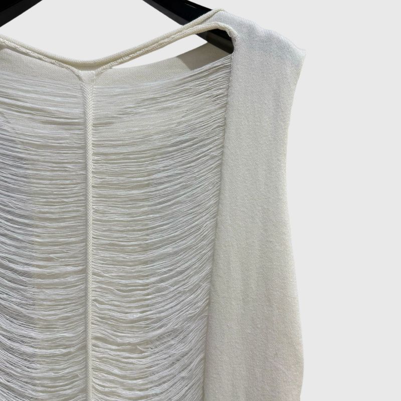 meisje SUBHUMAN | Hollow Out onregelmatig gebreid dames niche-ontwerp Spicy Girl doorschijnende mouwloze dunne top_voghion.com