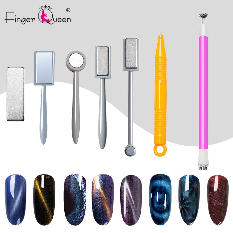 Strumenti magnetici per occhi di gatto, bastoncino magnetico per occhi di gatto, doppia testa, striscia di linee curve, design 3D per smalto, gel, nail art, decorazione_voghion.com