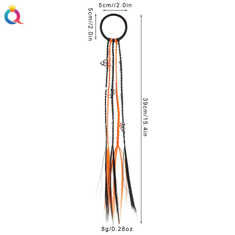 Helovīna parūka ķirbju matu virve sikspārņa galvas virve gumijas lente pīti mati sieviešu galvas saite matu aksesuārs_voghion.com
