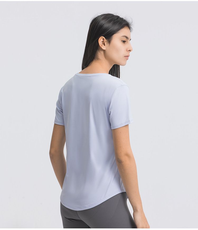 Tricou nou pentru alergare de vară pentru femei, top simplu și largi pentru yoga cu mâneci scurte, îmbrăcăminte sport ușoară și respirabilă pentru alergare și fitness_voghion.com