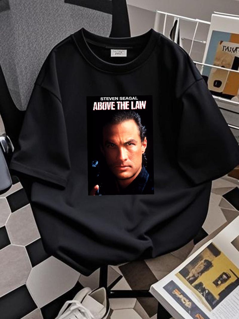 Above The Law Steven Segal Maglietta da film d'azione anni '80, morbida, leggermente firmata, versatile, unisex, elasticizzata, casual, traspirante_voghion.com