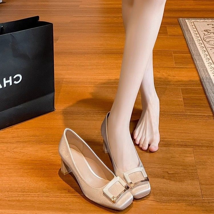 Scarpe con tacco alto in raso 2025, eleganti, comode, di alta qualità, con tacco spesso, da festa, per la mamma, con suola morbida, per fidanzamento, autunno inverno_voghion.com