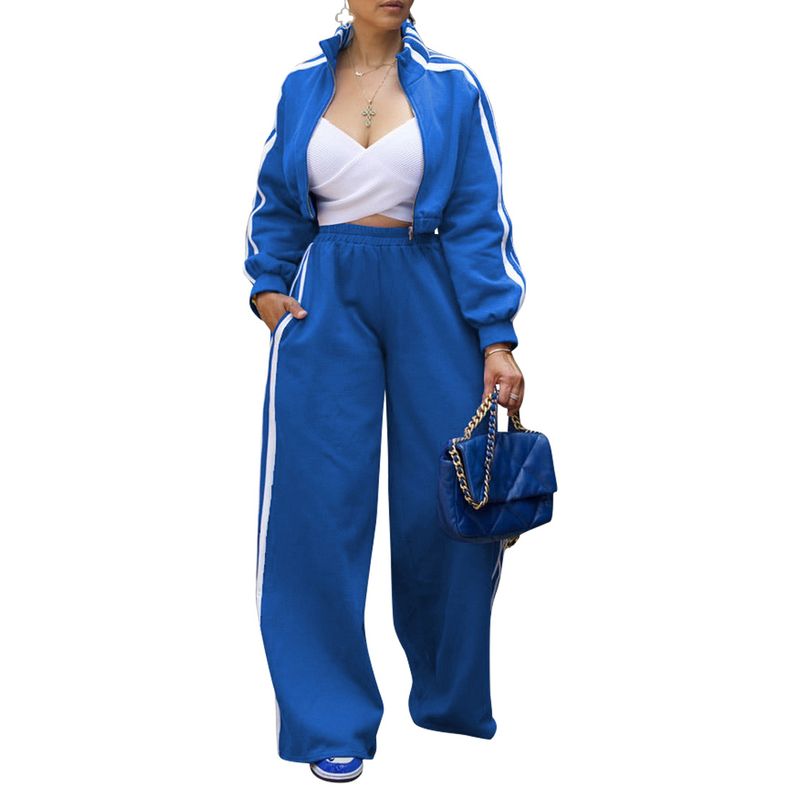 Streetwise Stripe Zip-Up Jacket & Jogger Set - Edgy Athleisure For Urban Explorers (S-XXL, Grey/Black/Red/Blue)_voghion.com