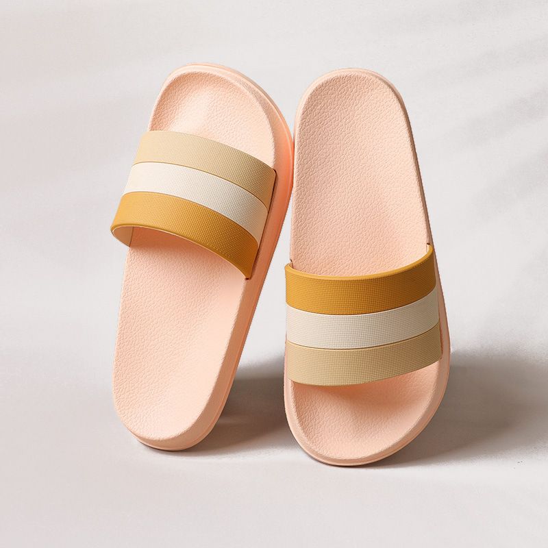 Badezimmer für Frauen im Sommer, geeignet zum Vorzeigen. Gestreifte, rutschfeste Hausschuhe, extra dicke, feste EVA-Schuhe für Zuhause._voghion.com