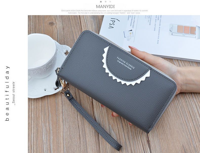 New Zipper Women's Long Handheld with Large Capacity Double Layer Wallet Fashion Mom Phone Bag_voghion.com