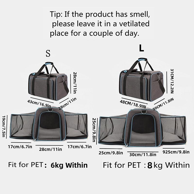 Cat Portable Lightweight Breathable Carrier For Small Dogs And Cats Travel Expandable Handheld Pet Bag_voghion.com