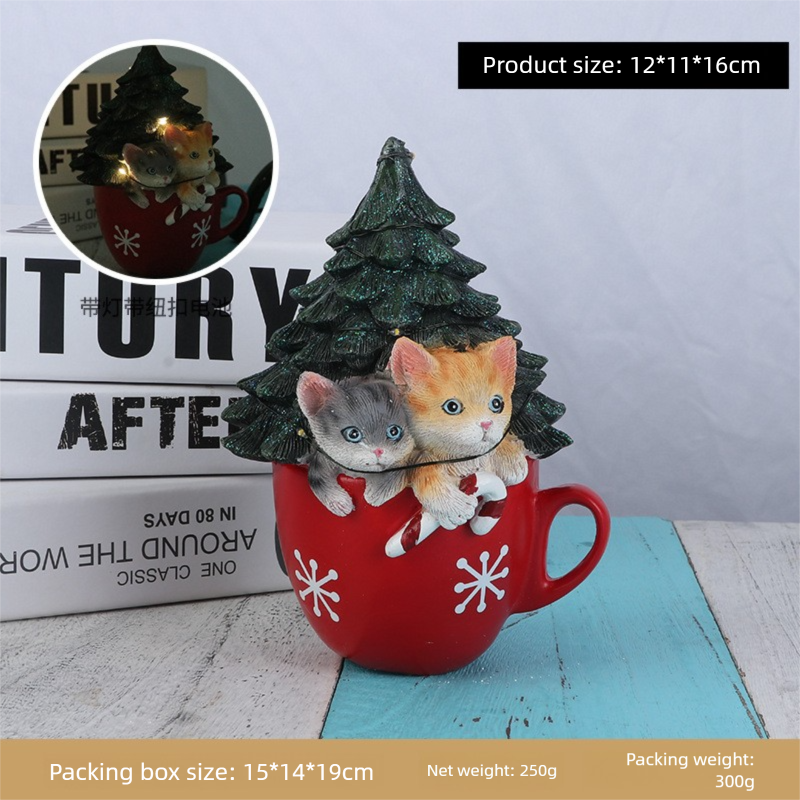 Świecące ozdoby świąteczne z żywicy, specjalna cena, dekoracja biurka w domu i na święta_voghion.com