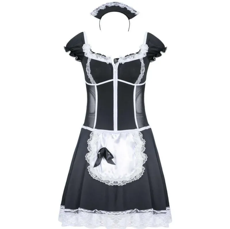 2Pcs/Set Plus Size S-6XL Halloween Costumes For Women Sexy Exotic Apparel Late Nite French Maid Costume Servant Cosplay_voghion.com