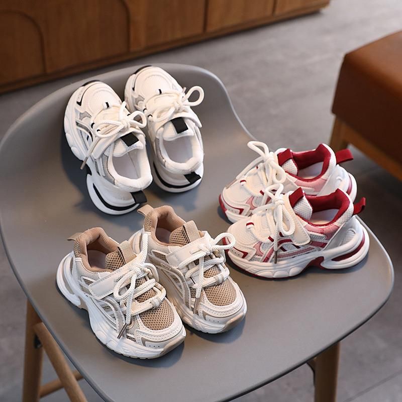 Boys' Breathable Mesh, 2025 Summer New Children's Sports Dad Shoes, Single Mesh White Shoes For Girls_voghion.com