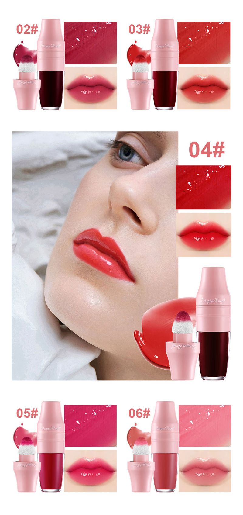 Mirror Glaze Lip Stain Set für Damen mit Schütteleffekt – wasserfester, nicht haftender Lipgloss mit bezauberndem Design, vielseitig verwendbar als Rouge_voghion.com