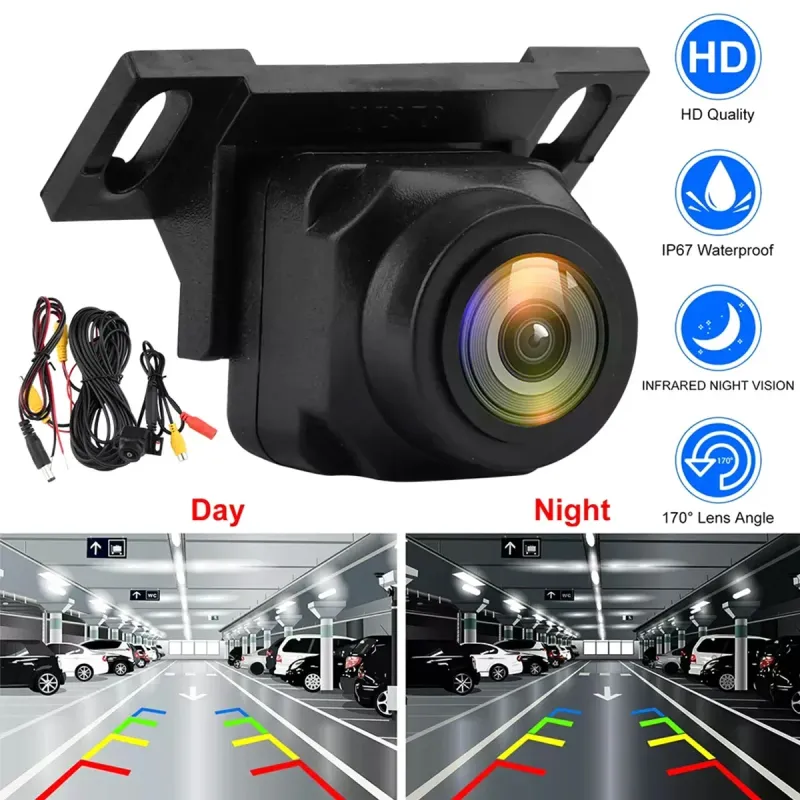 Câmera de ré para carro 1080P, ângulo amplo de 170 °, ajustável, anti-interferência, visão noturna, à prova d'água, estacionamento automático, nova_voghion.com