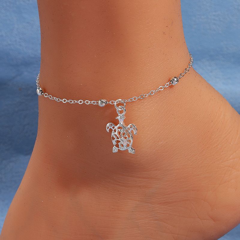 Heißer Verkauf Sommer Strand Kleine Kreative Schildkröte Silber Legierung Fußkettchen_voghion.com
