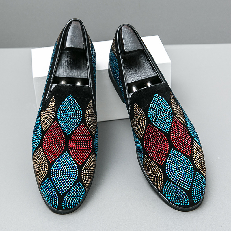 2023 autunno uomo strass fagiolo 38-46 taglia piede pigro set parrucchiere scarpe mocassini casual britannici_voghion.com