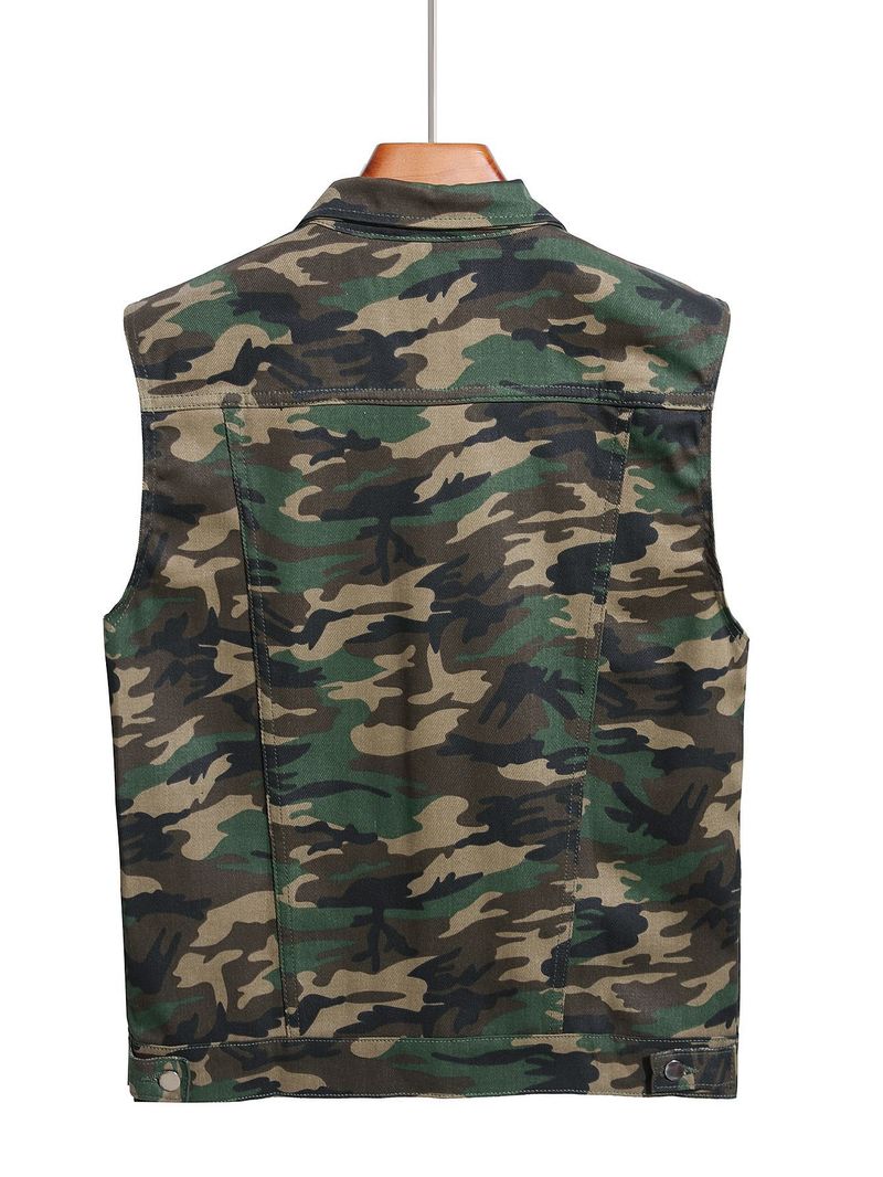 Men's Clothing New Style Trendy Fashion Denim Vest Simple And Versatile Casual Denim Jacket_voghion.com