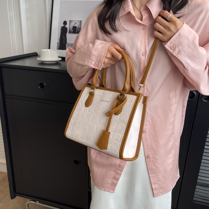 Sac fourre-tout Sac pour femme de grande capacité Nouveau sac à main Motif pierre en relief Europe et États-Unis Sac de banlieue à une épaule diagonale à la mode_voghion.com