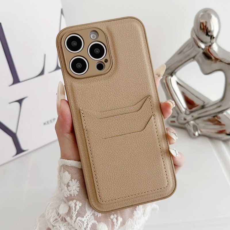 Custodia compatibile con iPhone 16 Pro Max TechGlobe, 15 colori, in pelle tinta unita, con 14 fori di precisione e 13 slot per carte, dritta_voghion.com